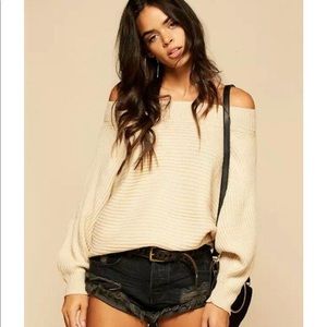 NWT off the shoulder cream sweater